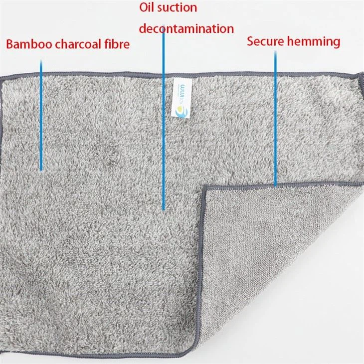 Bamboo Charcoal Fiber Kitchen Cleaning Cloth To Remove Oil Dishwashing Towels Household Items Thicker